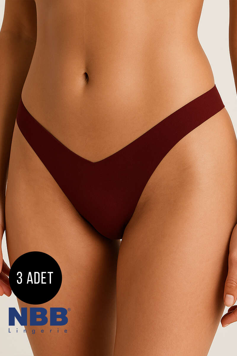 NBB 3-Pack Laser-Cut V Briefs - Cappuccino