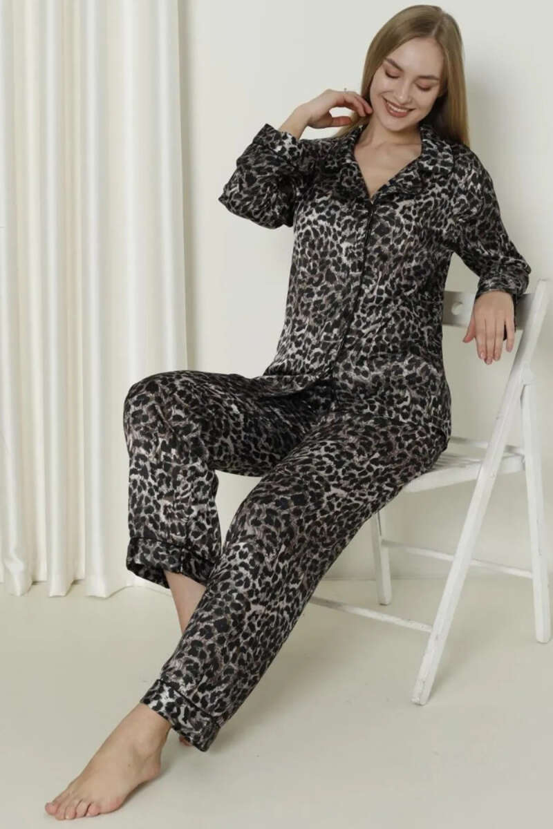 NBB Printed Satin Pyjama Set - Leopard