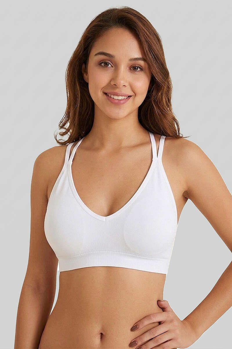 NBB Seamless Criss-Cross Bralette - White