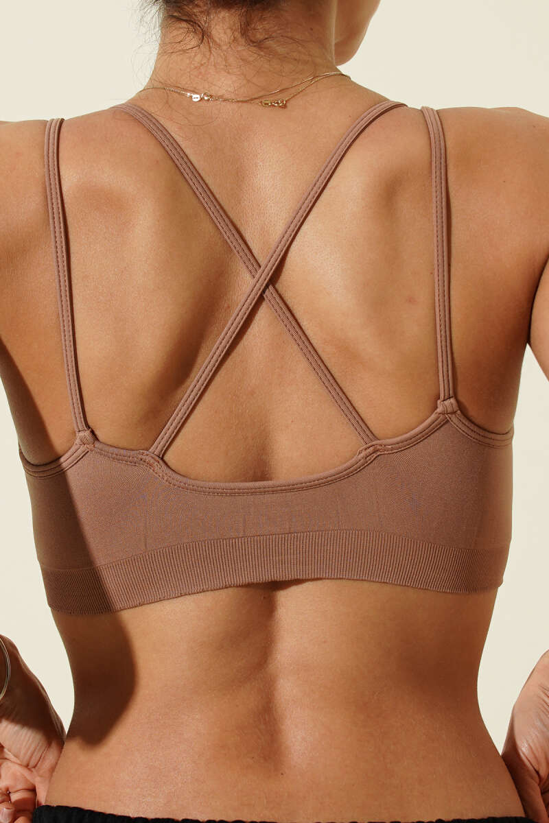 NBB Seamless Criss-Cross Bralette - Mink