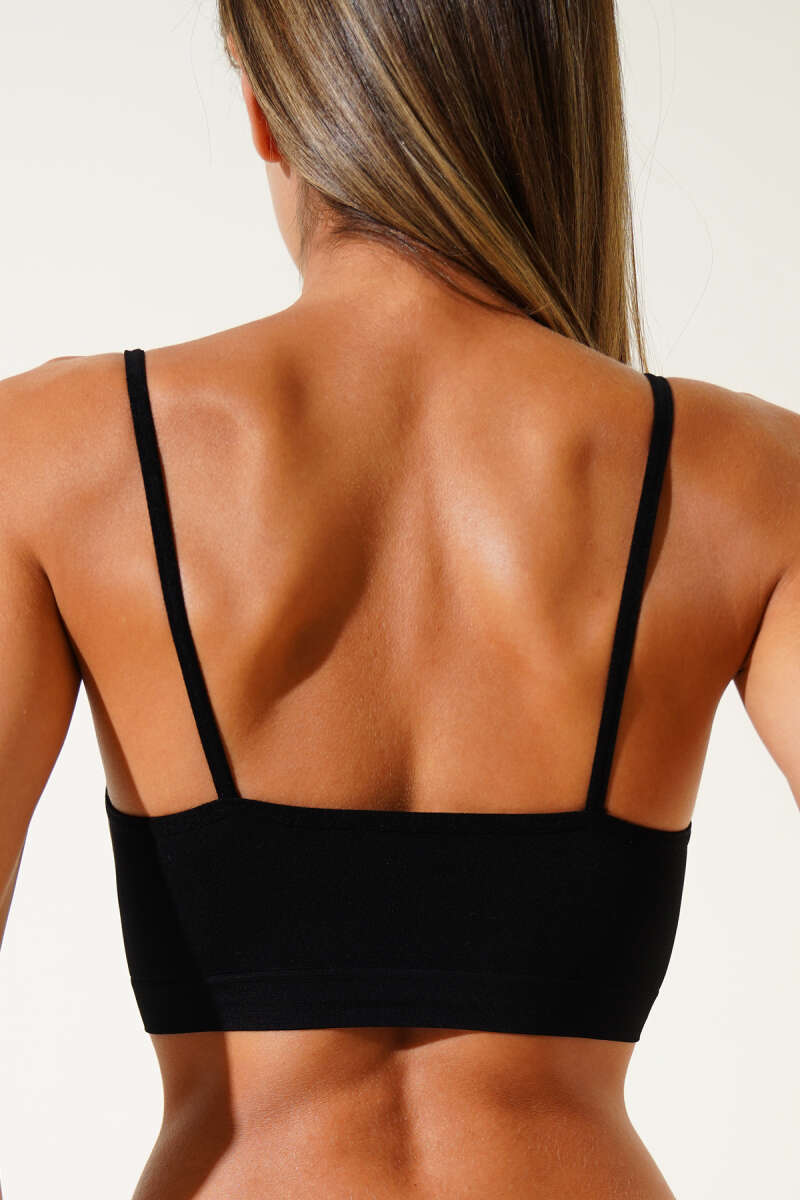 NBB Seamless Thin-Strap Bustier - Black