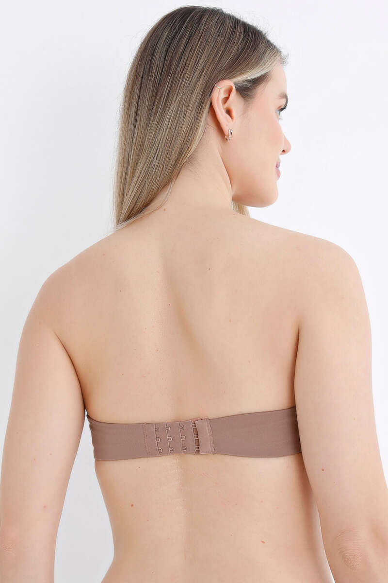 NBB Padded Wireless Strapless Bra - Mink