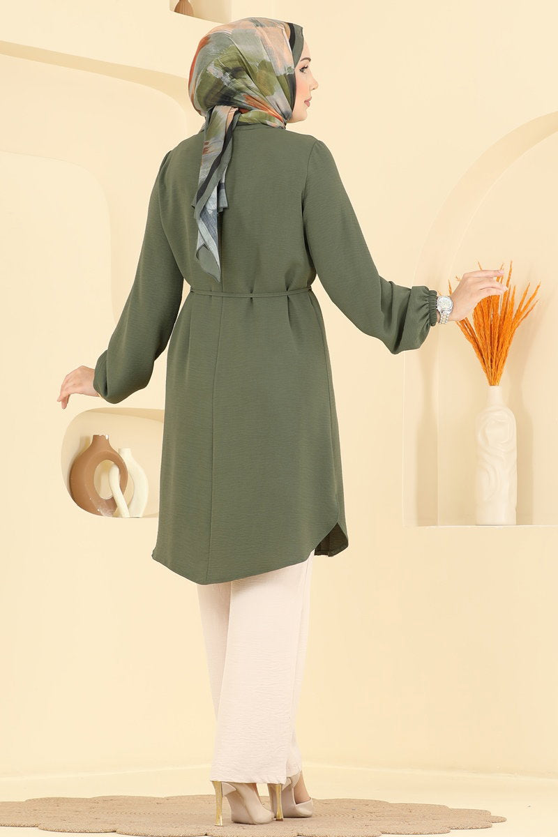 Aerobin Two-Piece Set with Pintucks - Khaki-Mink