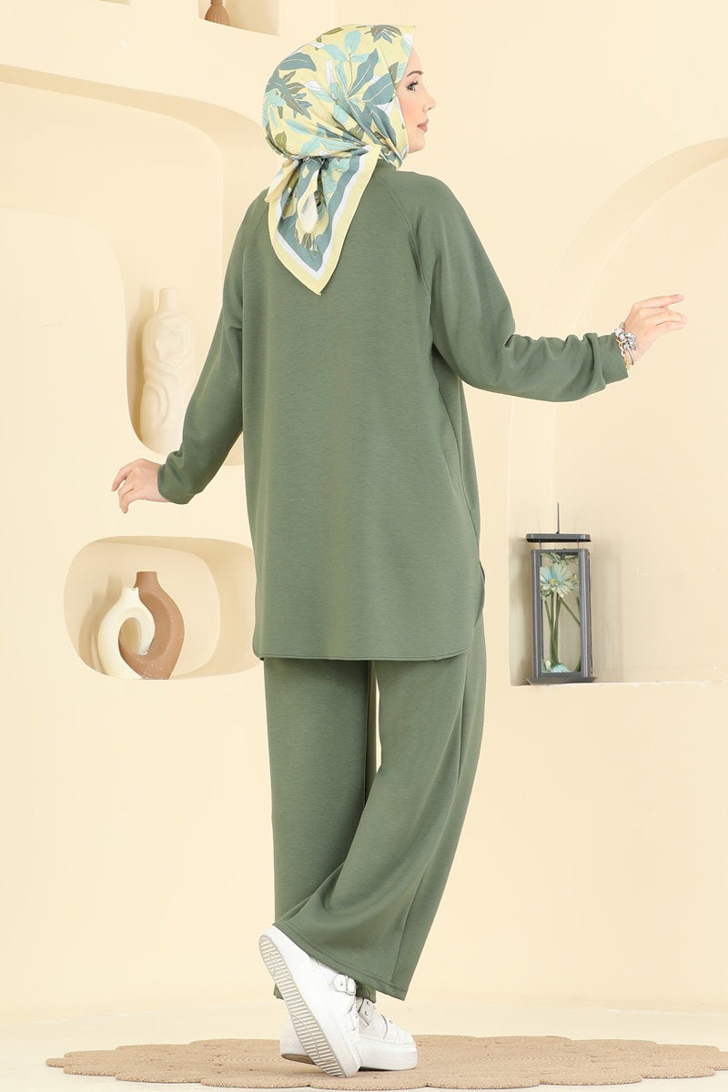 Modal Set with Pintuck Stitching - Almond Green