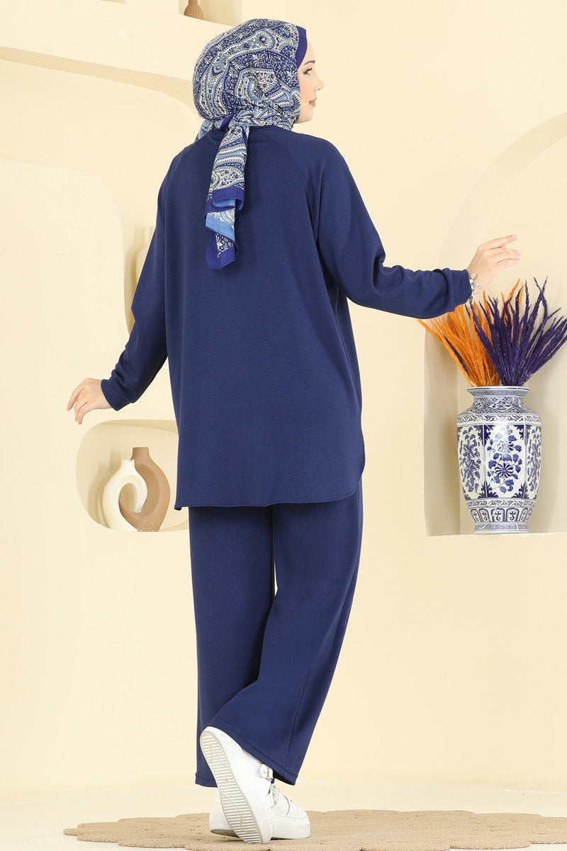 Modal Set with Pintuck Stitching - Navy