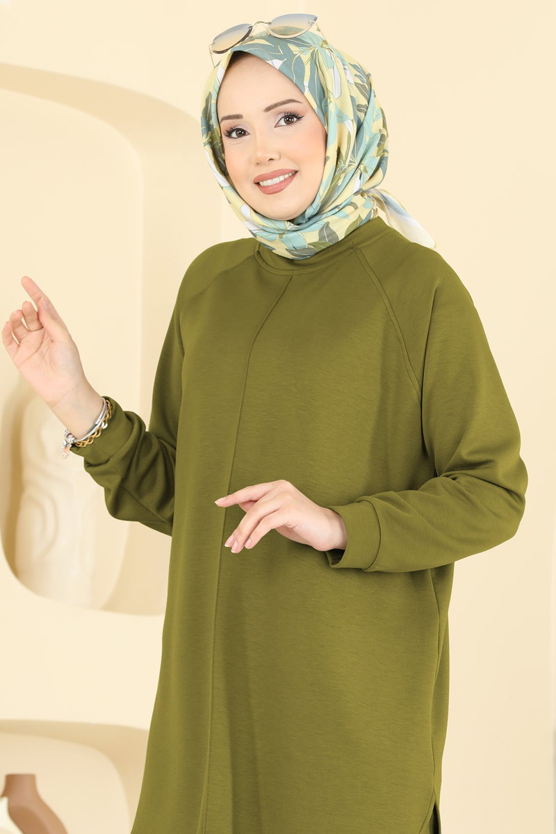 Modal Set with Pintuck Stitching - Olive