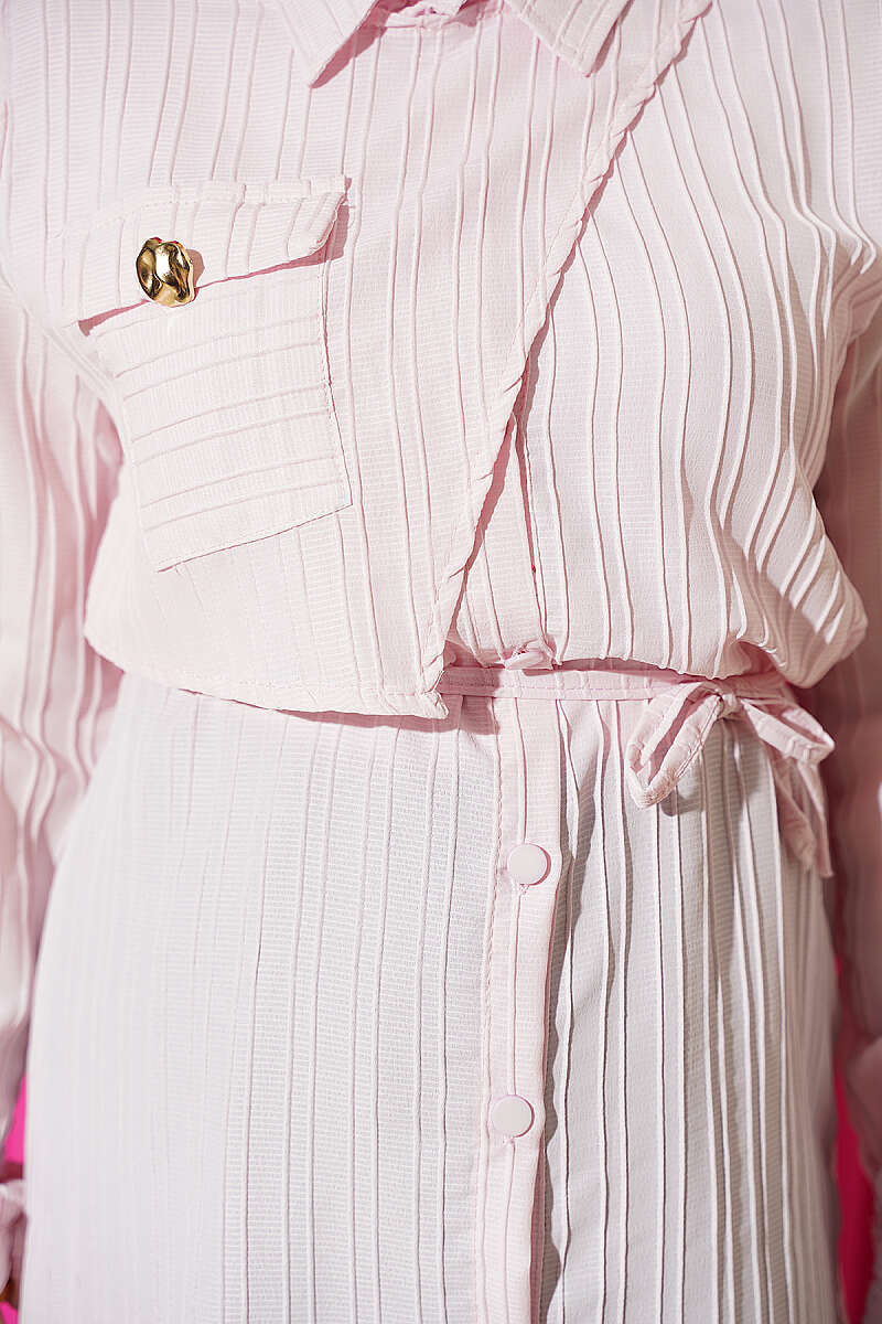 Shoulder-Button Shirt with Pockets - Powder