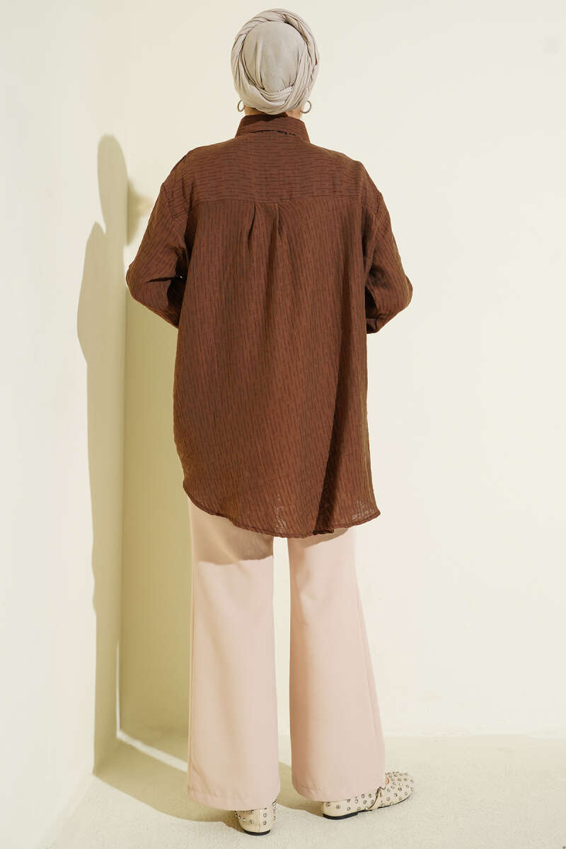 Shirt with Stone Shoulders - Brown