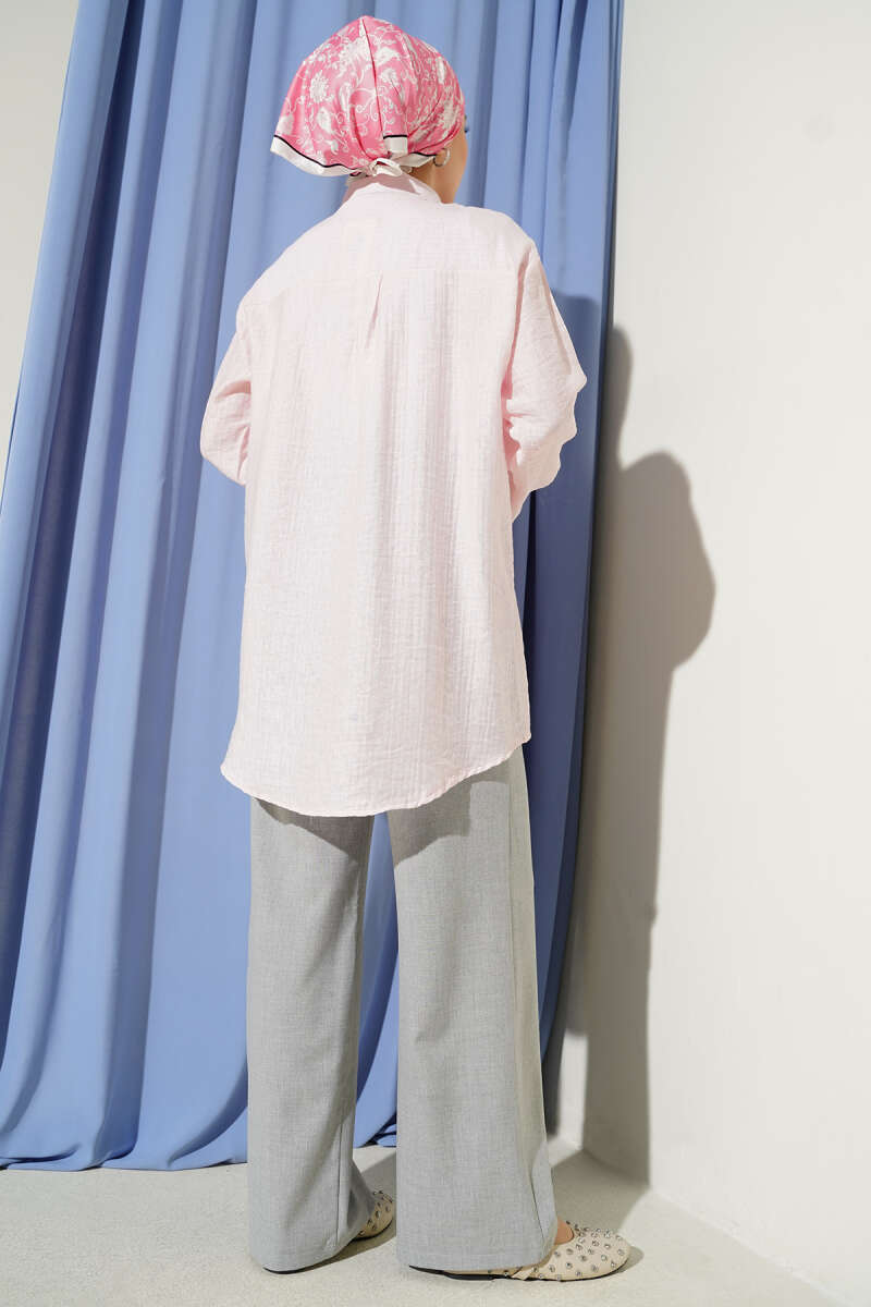 Shirt with Stone Shoulders - Pink