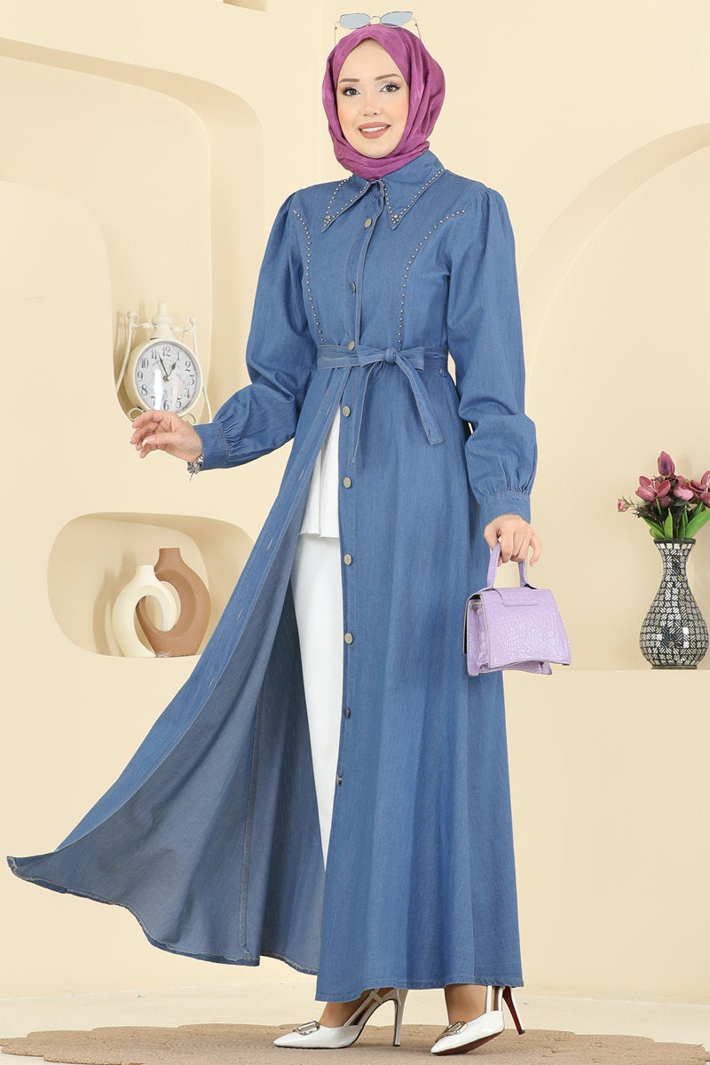 Button-Front Denim Dress - Classic Denim