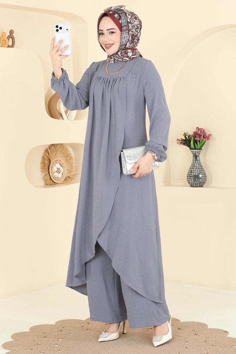 Front-Slit Aerobin Two-Piece Set - Grey