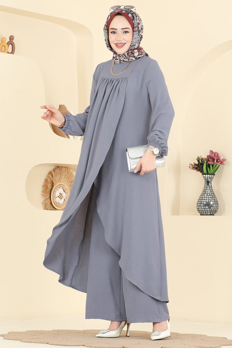 Front-Slit Aerobin Two-Piece Set - Grey