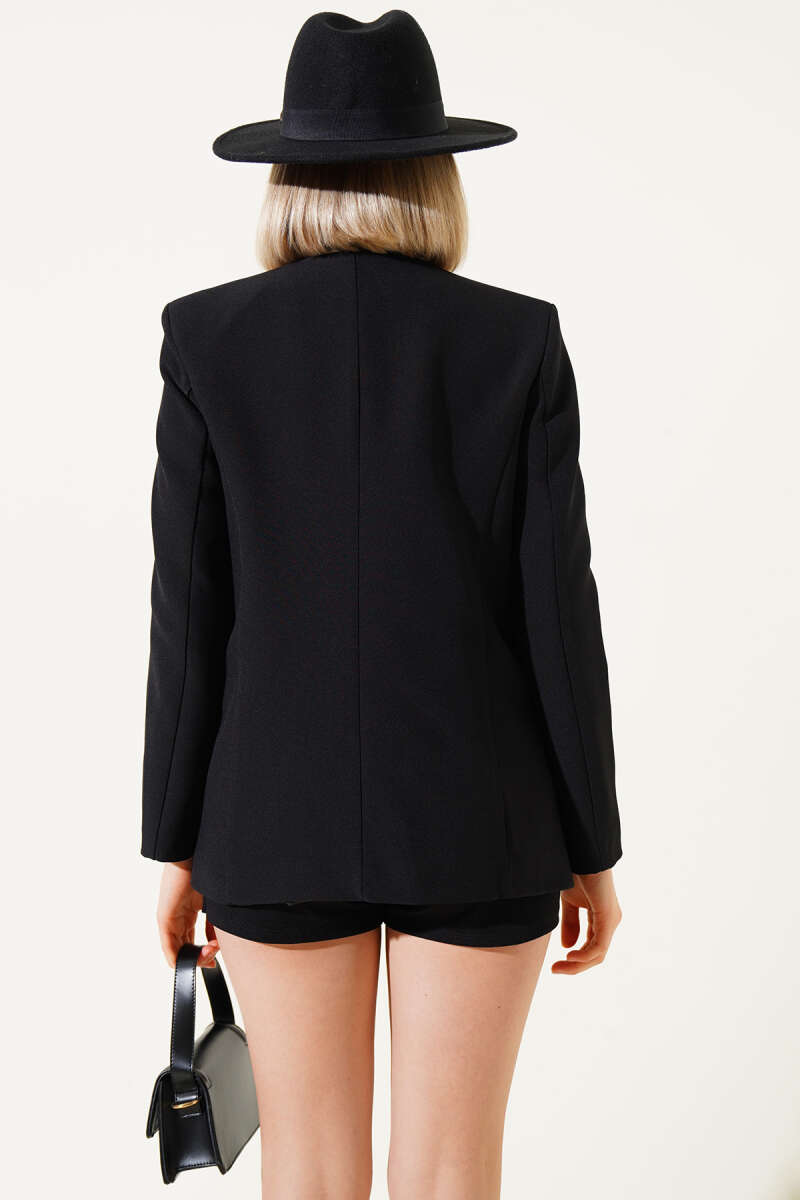 Lined Tie-Front Jacket - Black