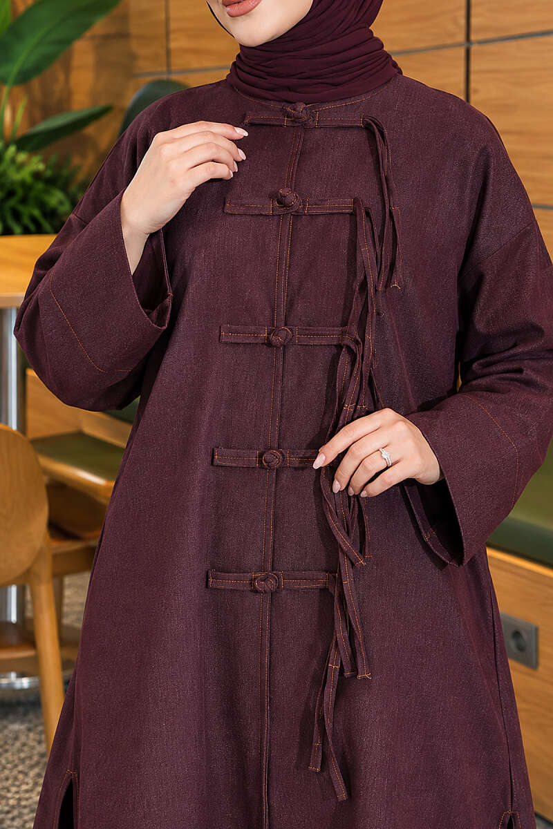 Two-Piece Set with Rivet Front - Plum