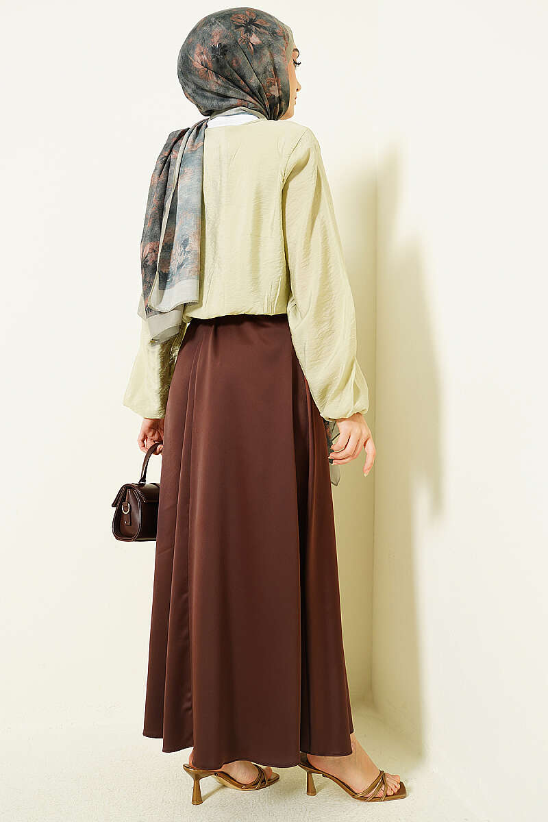 Short Tie-Front Shirt with Rivet Buttons - Almond Green