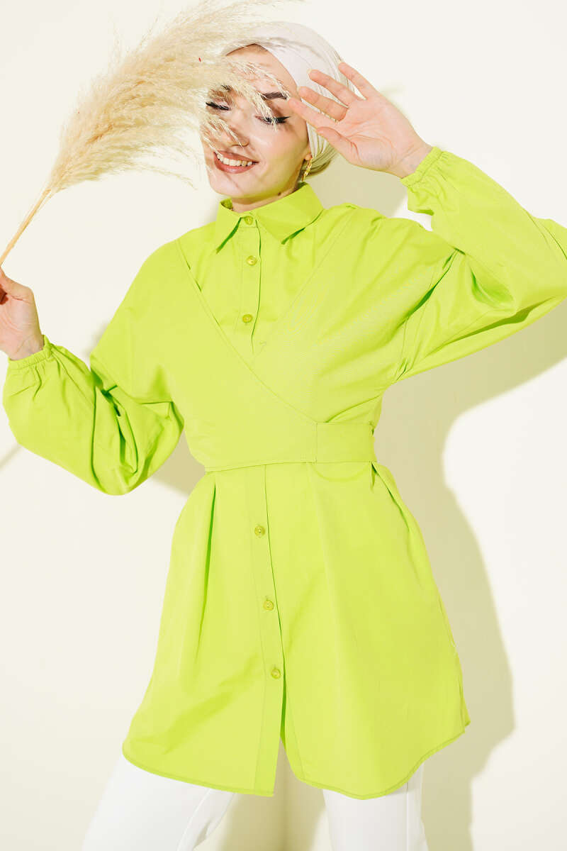 Cross-Tie Front Shirt - Pistachio