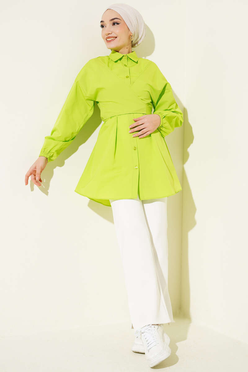 Cross-Tie Front Shirt - Pistachio