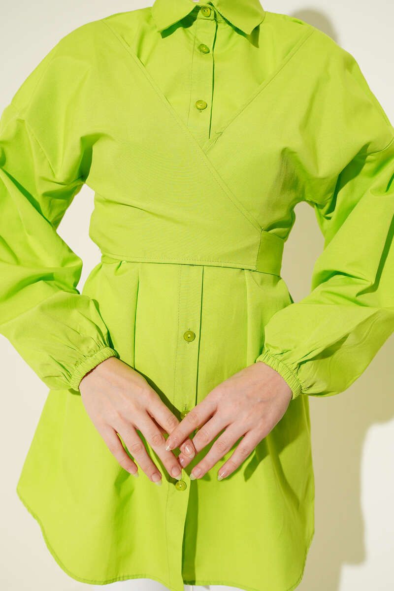 Cross-Tie Front Shirt - Pistachio