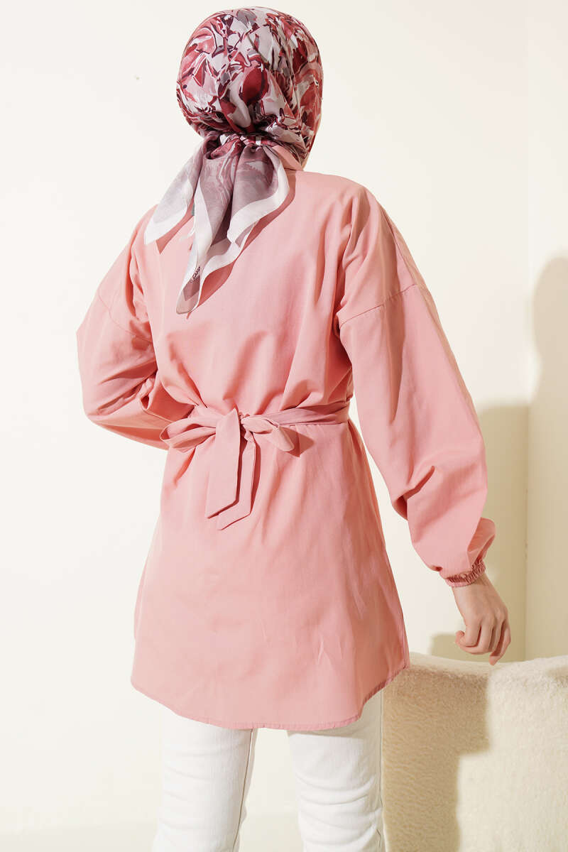Cross-Tie Front Shirt - Powder