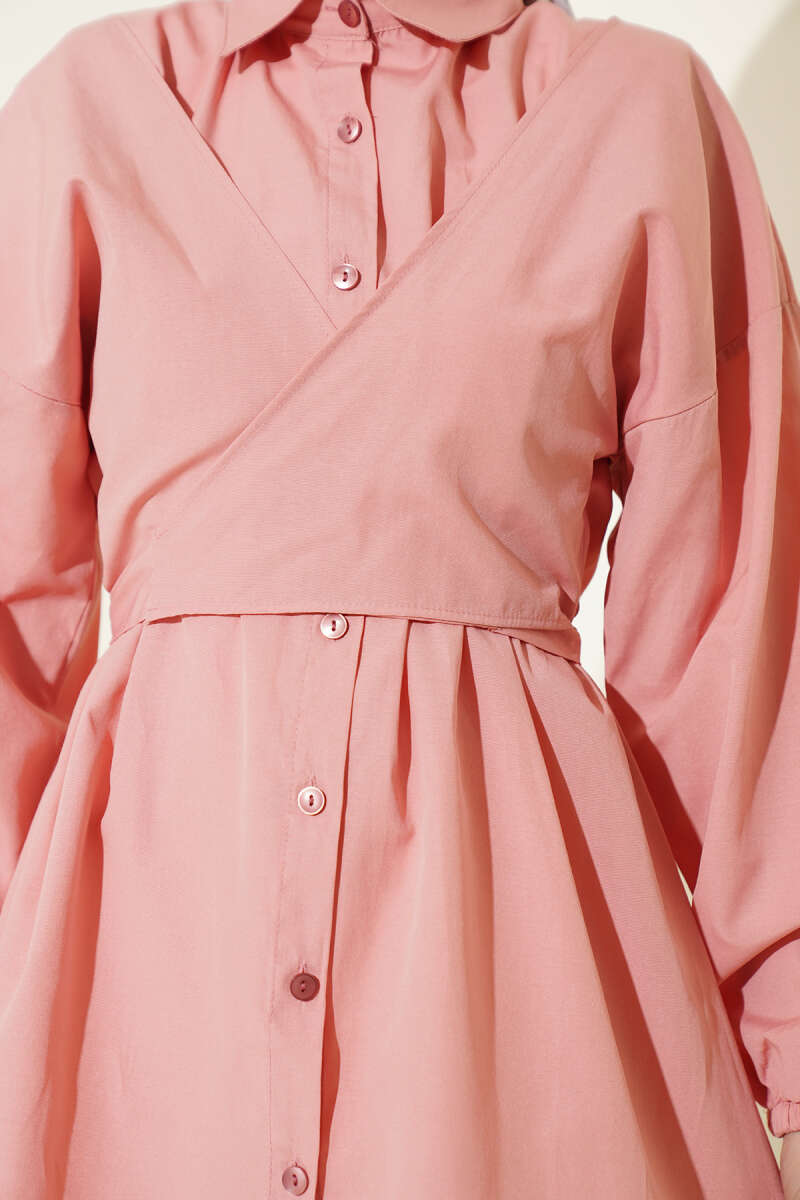 Cross-Tie Front Shirt - Powder