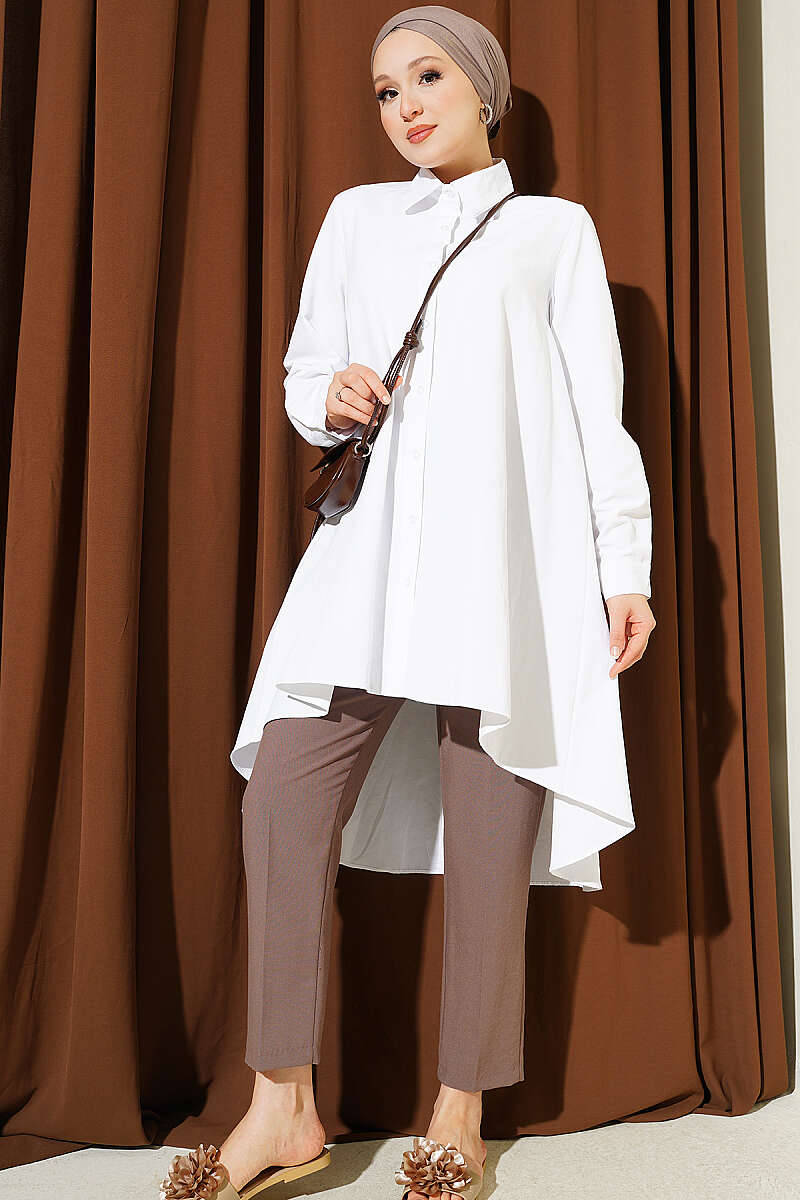 High-Low Hem Shirt - White