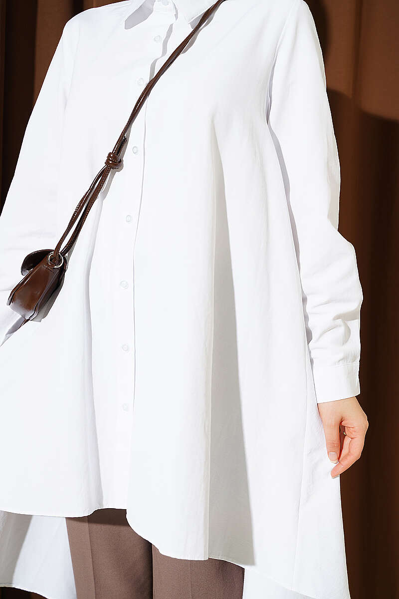 High-Low Hem Shirt - White
