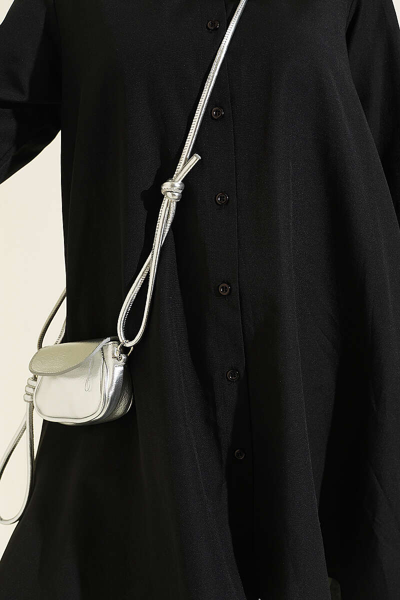 High-Low Hem Shirt - Black
