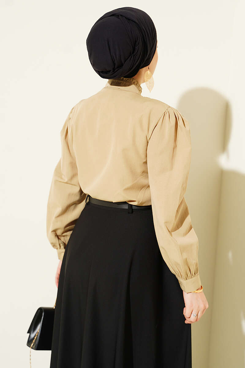 Short Shirt with Pintuck Front - Sage