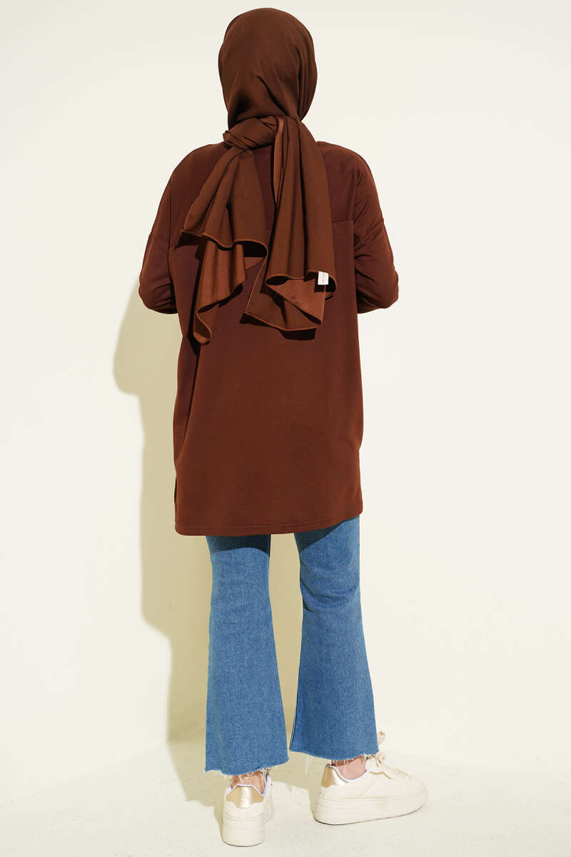Tunic with Daisy Emblem - Brown