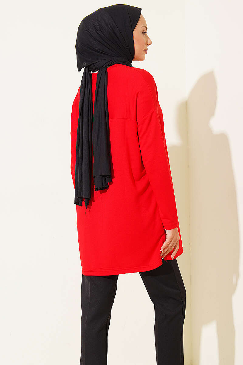 Tunic with Daisy Emblem - Red