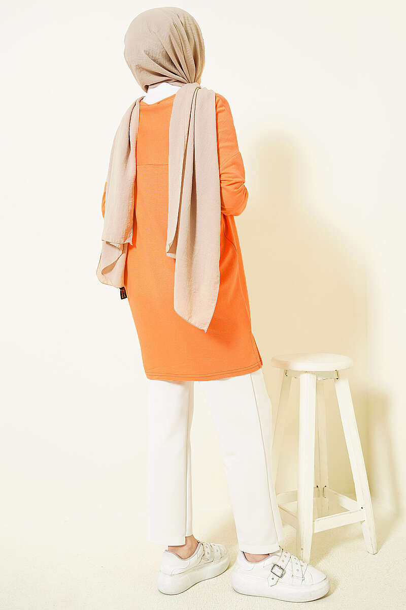 Tunic with Daisy Emblem - Orange