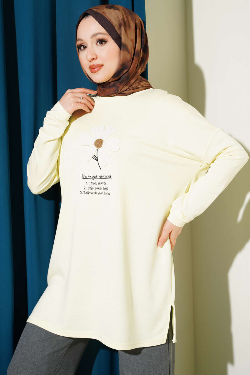 Tunic with Daisy Emblem - Yellow