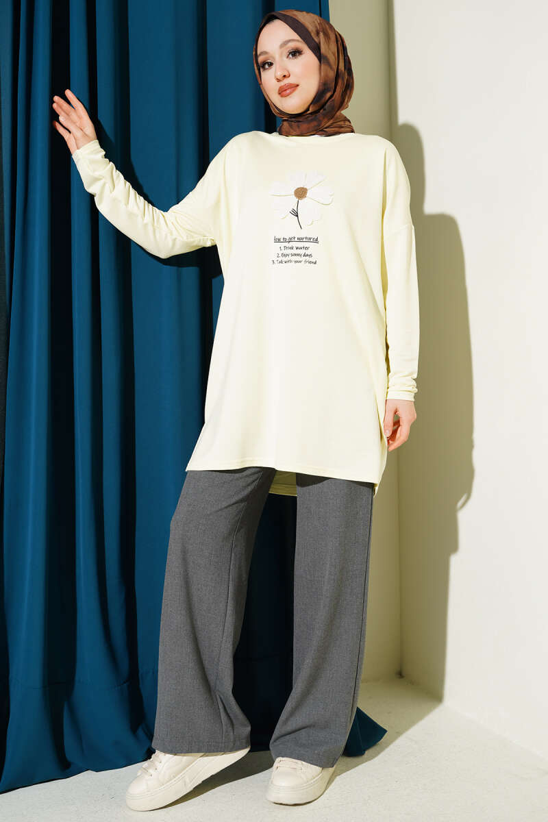 Tunic with Daisy Emblem - Yellow