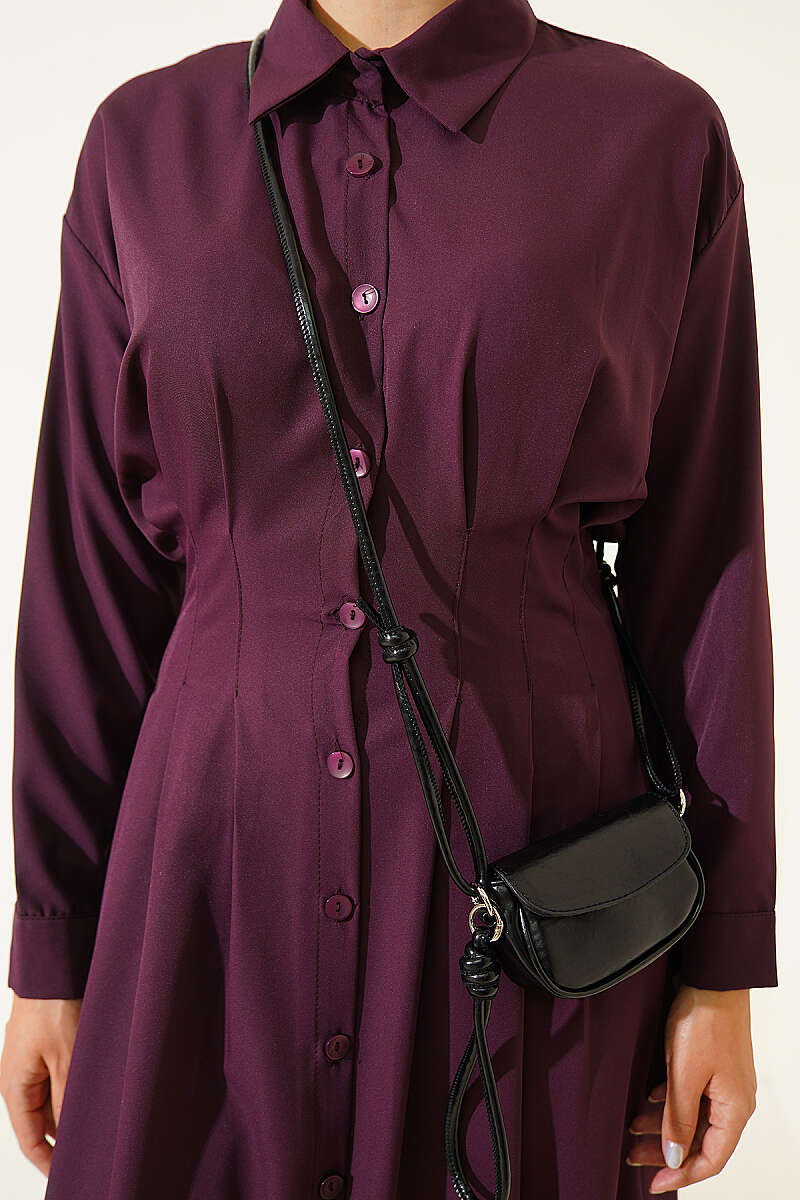 Dress with Front Darts - Plum