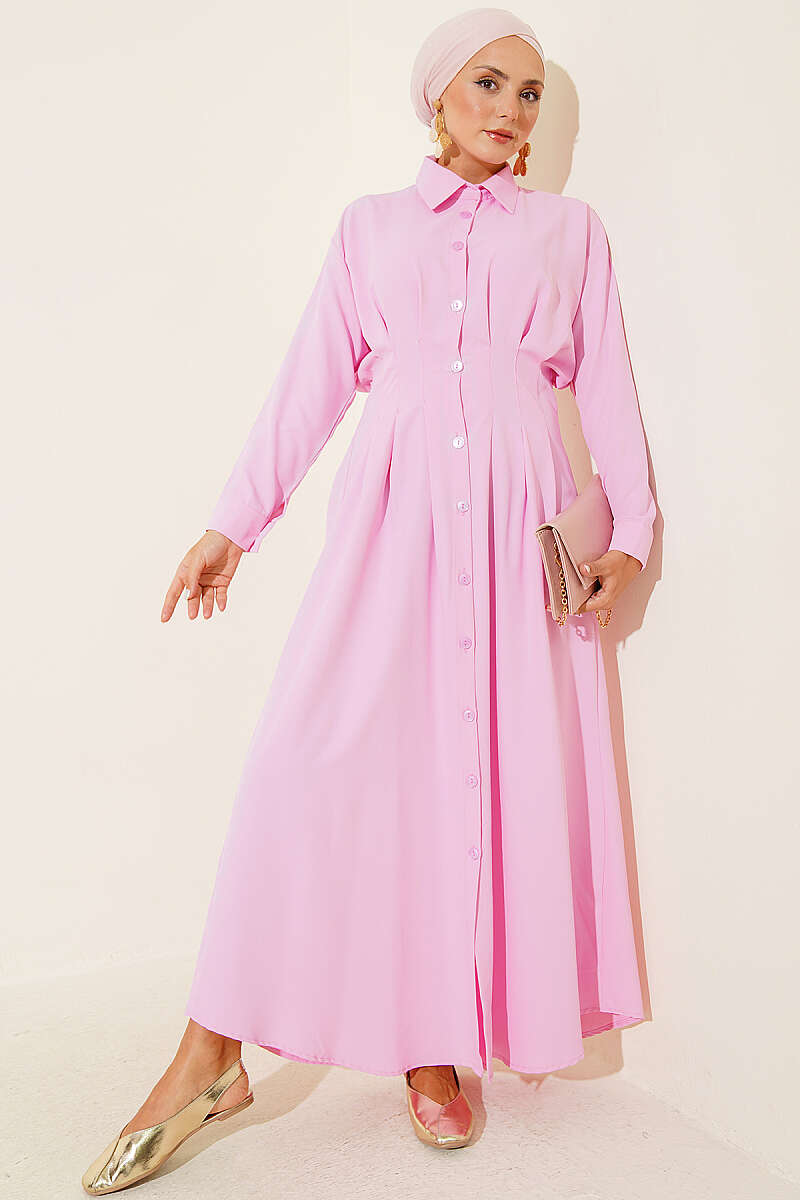 Dress with Front Darts - Pink