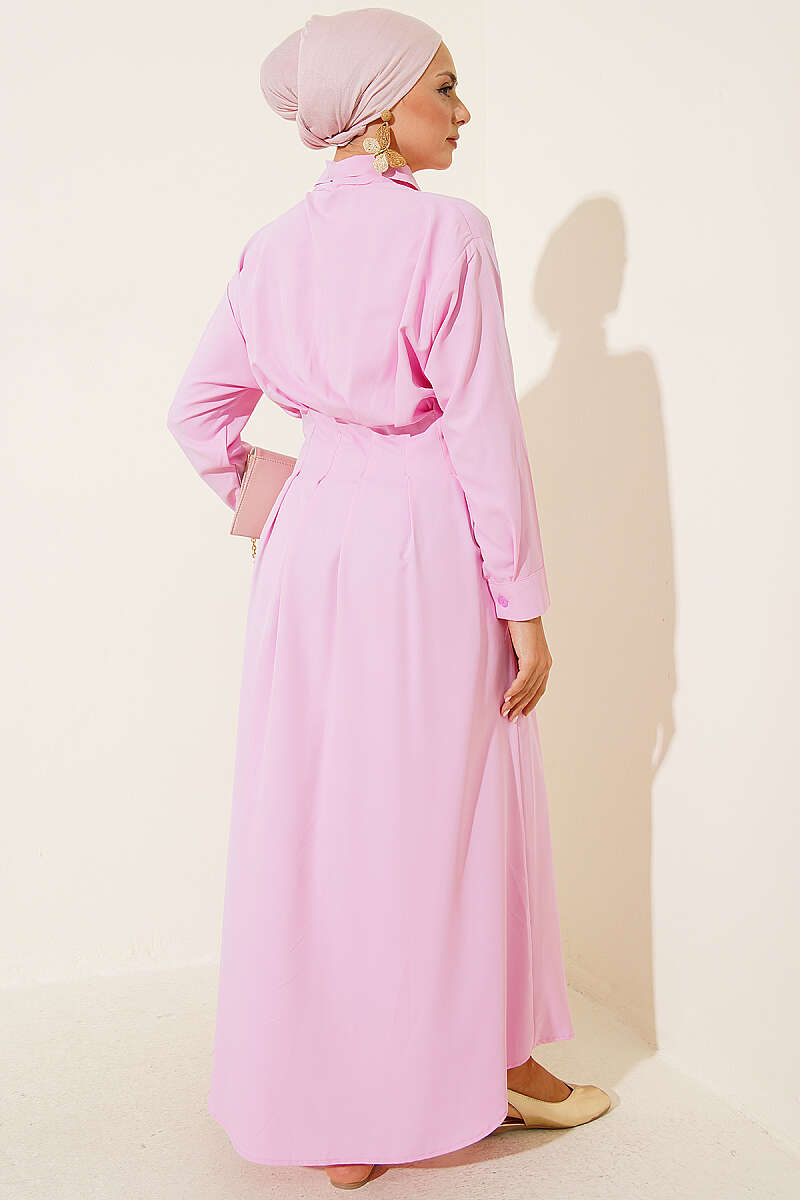 Dress with Front Darts - Pink