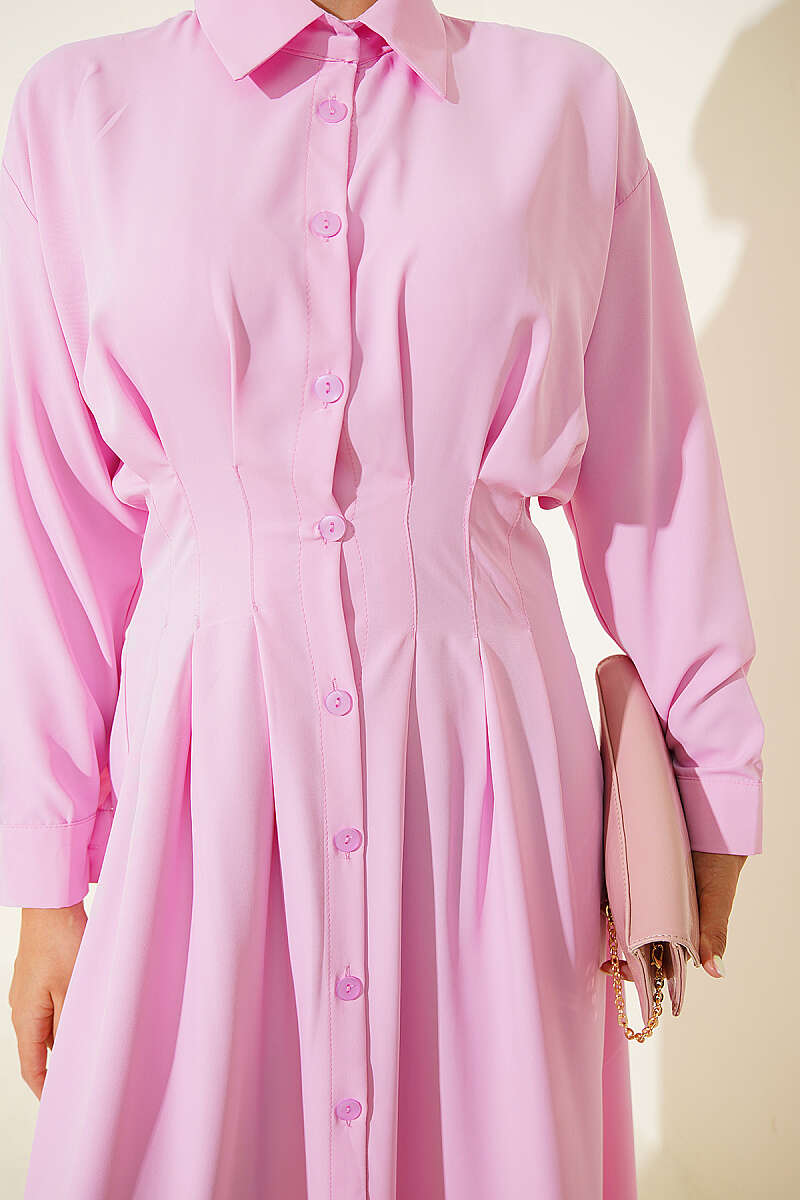 Dress with Front Darts - Pink