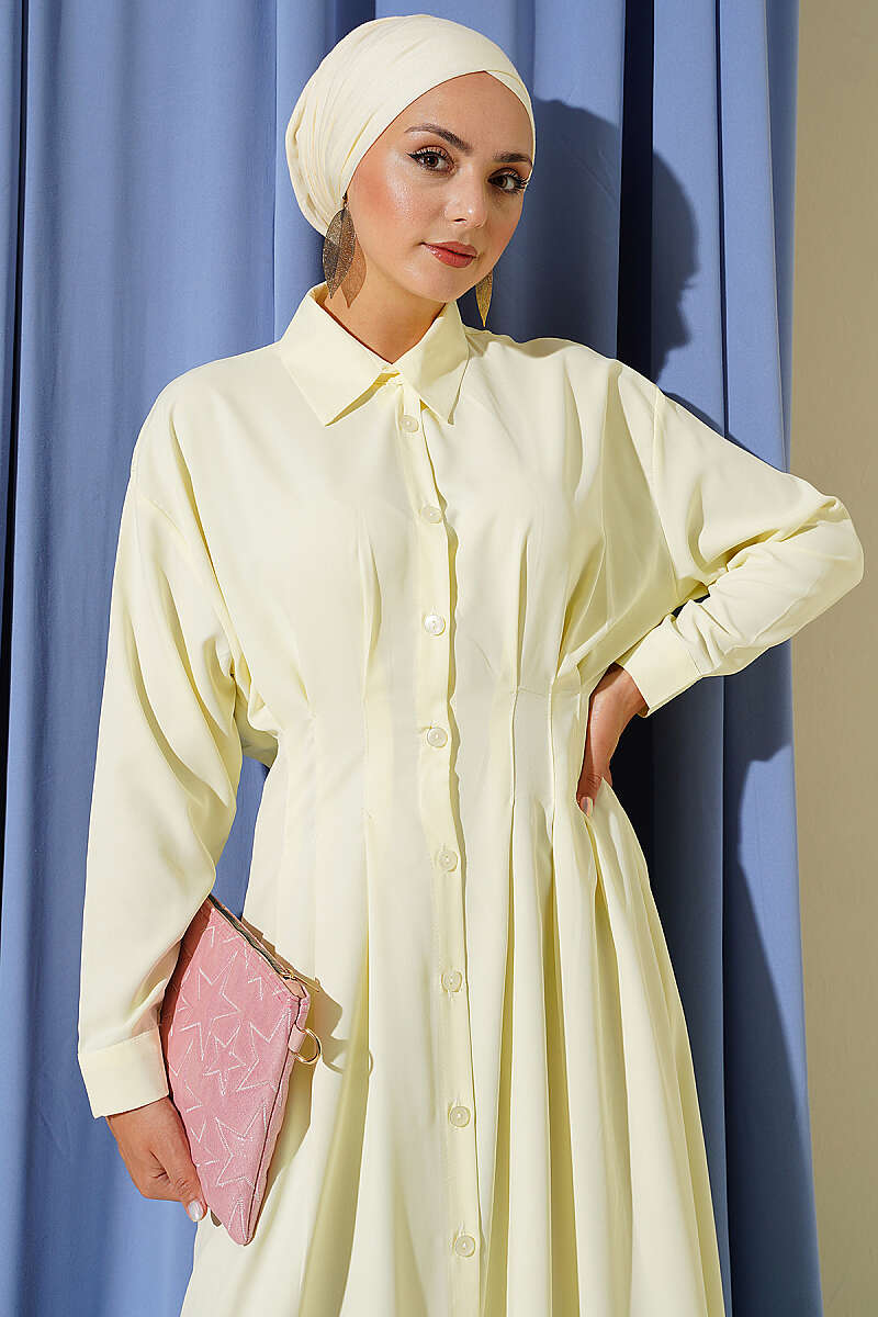 Dress with Front Darts - Yellow