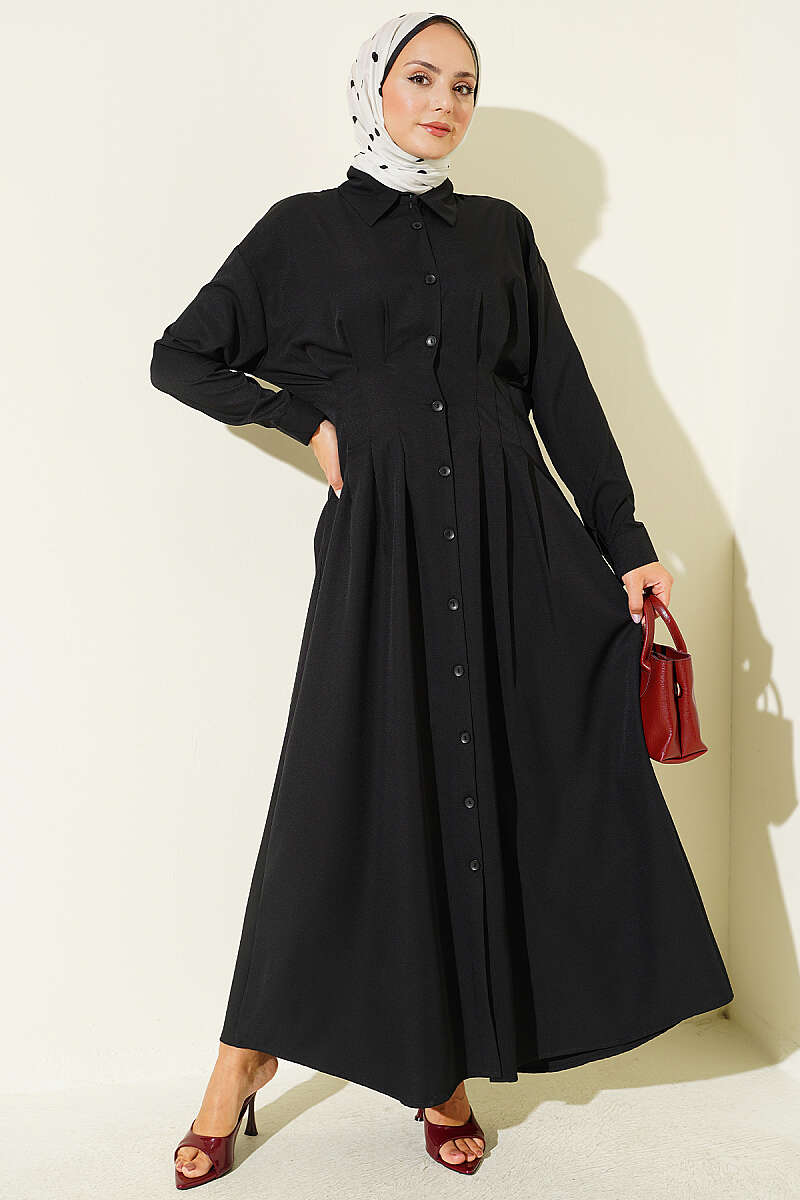 Dress with Front Darts - Black