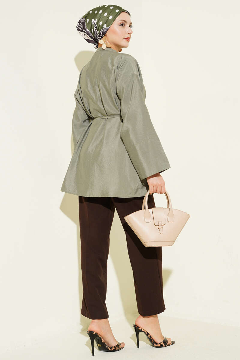 Parachute Shirt with Front Darts - Khaki