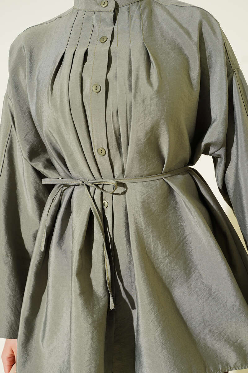 Parachute Shirt with Front Darts - Khaki