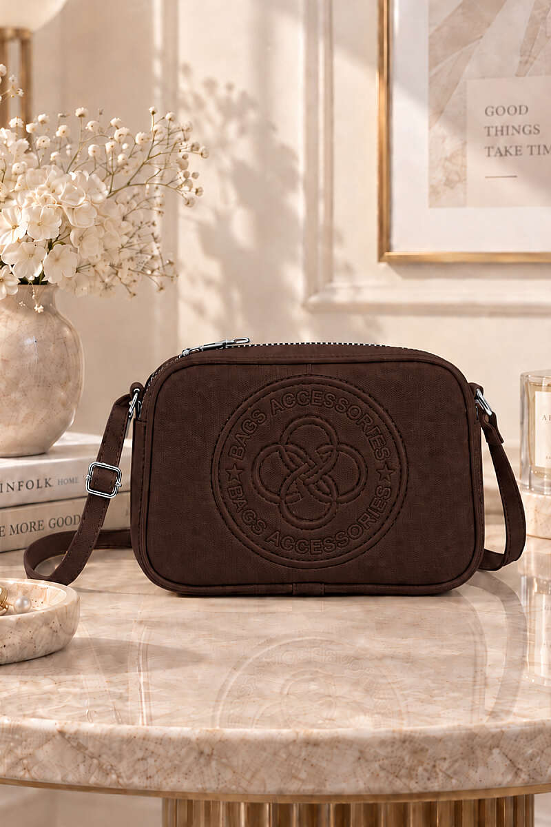Lettering Front Bag - Dark Brown