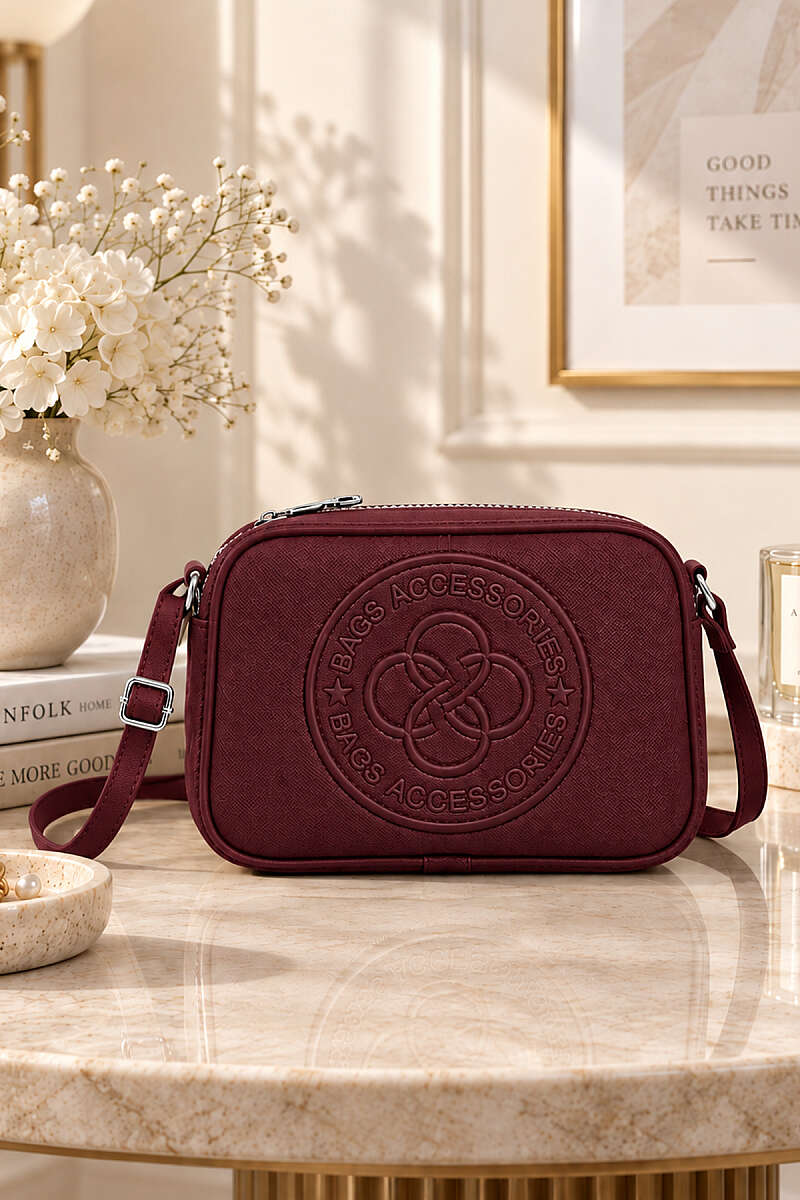Lettering Front Bag - Burgundy
