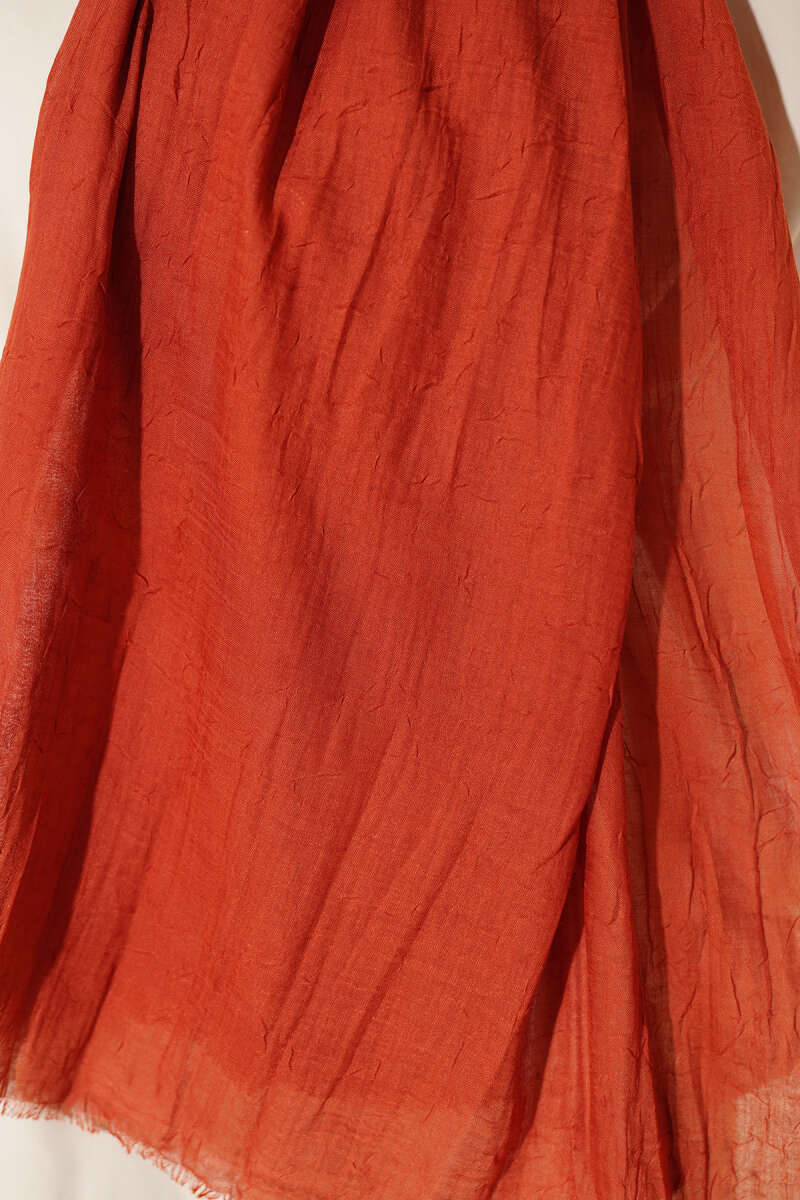 Organic Bamboo Crinkle Shawl - Brick