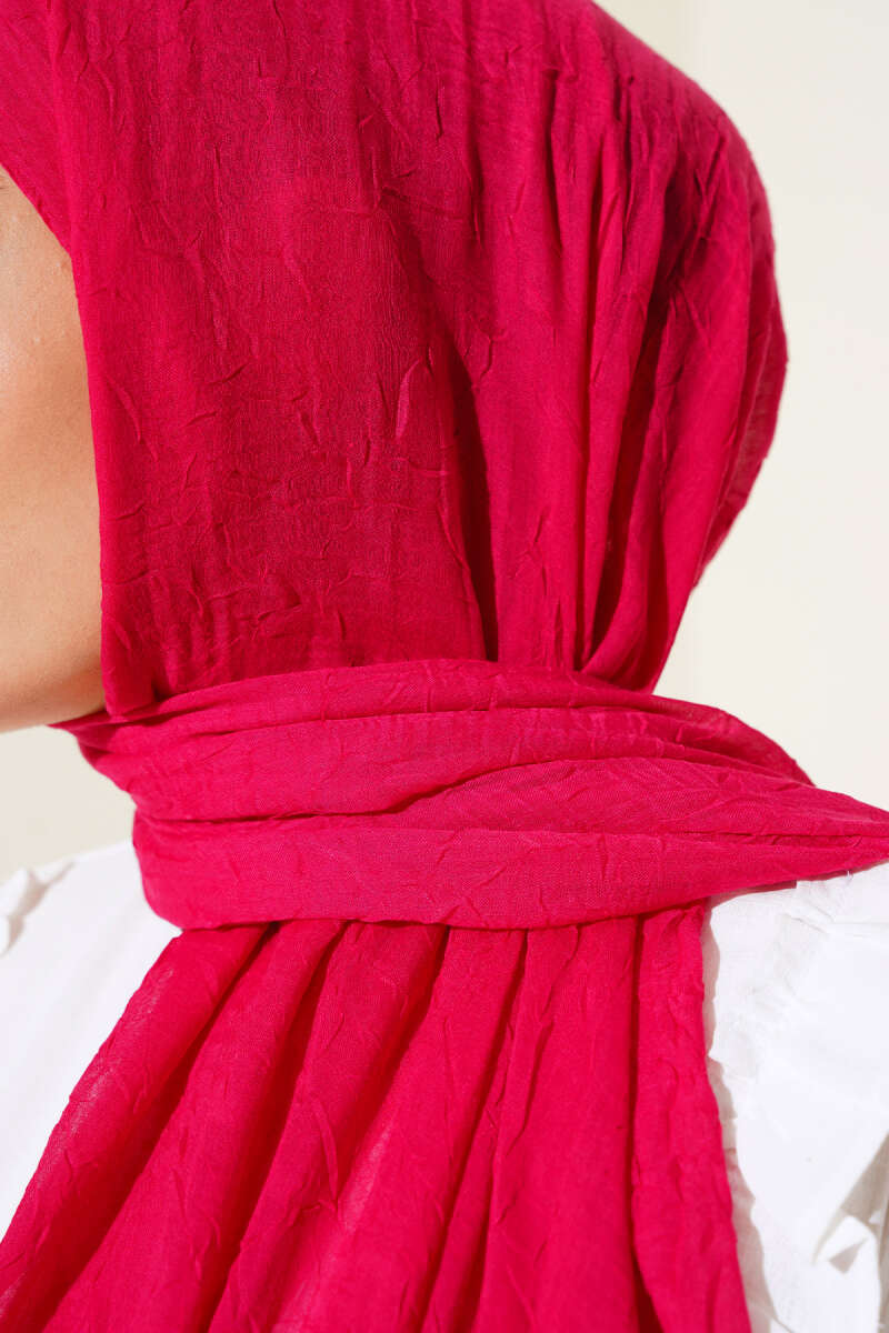 Organic Bamboo Crinkle Shawl - Fuchsia