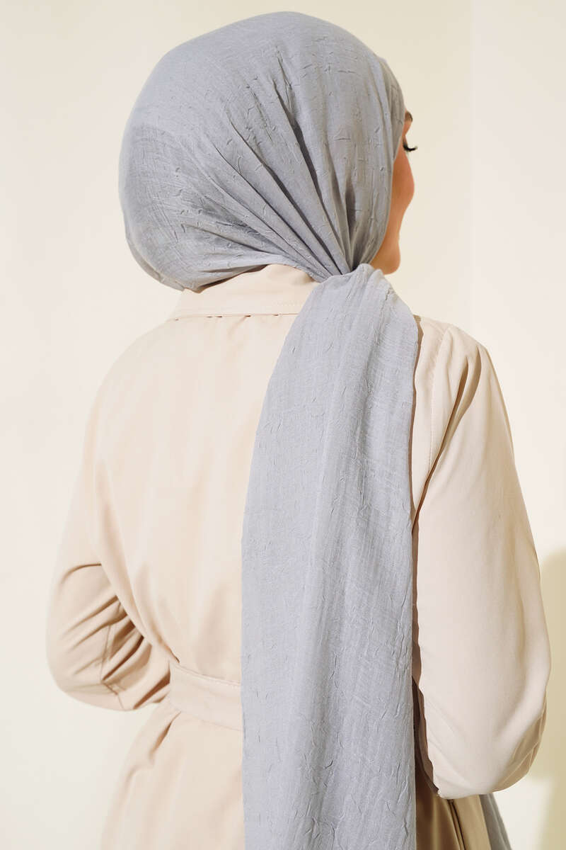 Organic Bamboo Crinkle Shawl - Grey