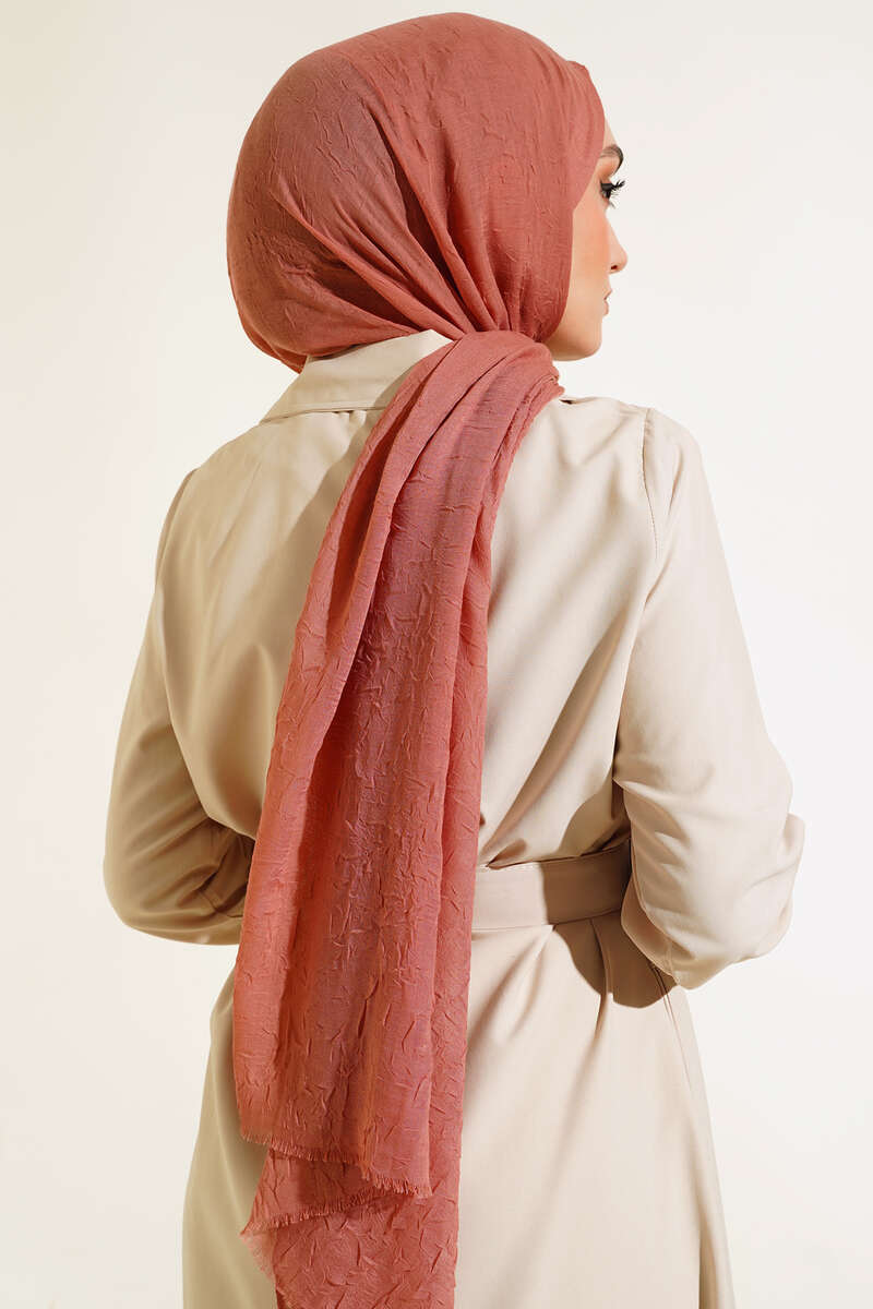 Organic Bamboo Crinkle Shawl - Dusty Rose