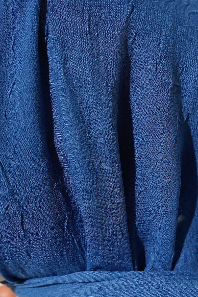 Organic Bamboo Crinkle Shawl - Indigo