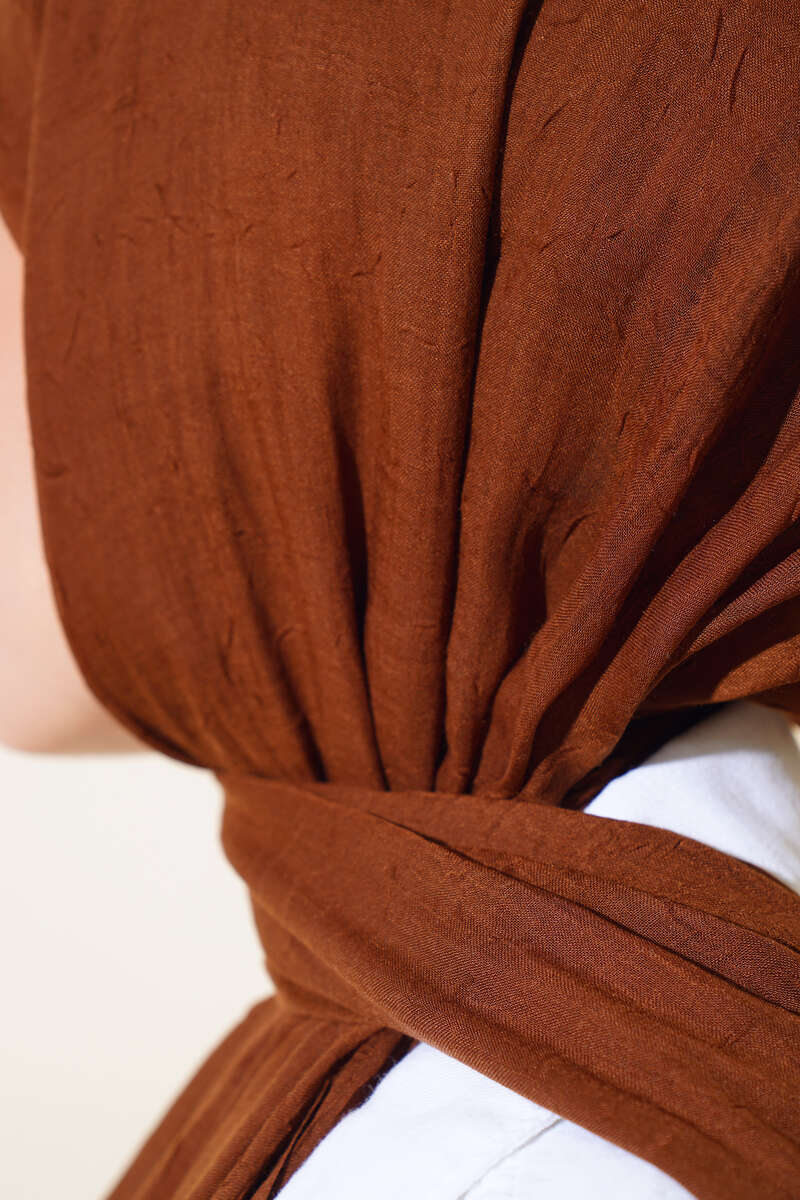 Organic Bamboo Crinkle Shawl - Brown