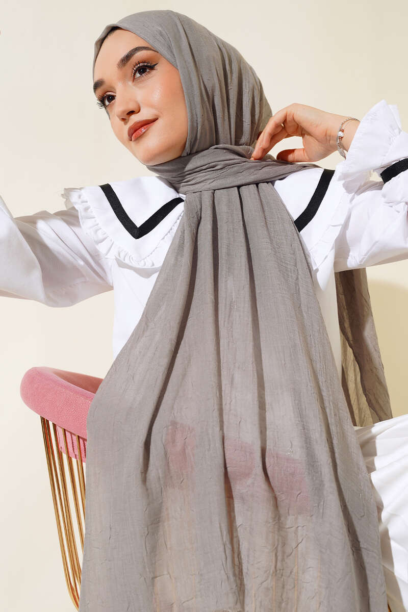 Organic Bamboo Crinkle Shawl - Slate Grey